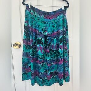 Vintage By Krush Blue & Purple Fish Print Skirt